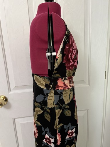 Carolina USA 90er Jahre Y2K Damen schwarz Blumen Meerjungfrau Abendkleid Ballkleid Small - Bild 4 von 15