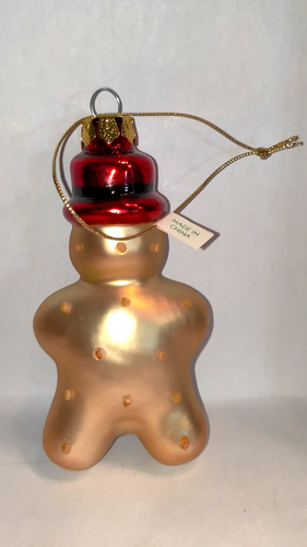 "Vidrio soplado adorno de Navidad festivo pan de jengibre niño hombre 4,5" - Imagen 2 de 2