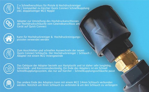 Schnellverschluss für Kärcher Quick Connect Hochdruckreiniger & Pistole V1234 - Bild 9 von 41