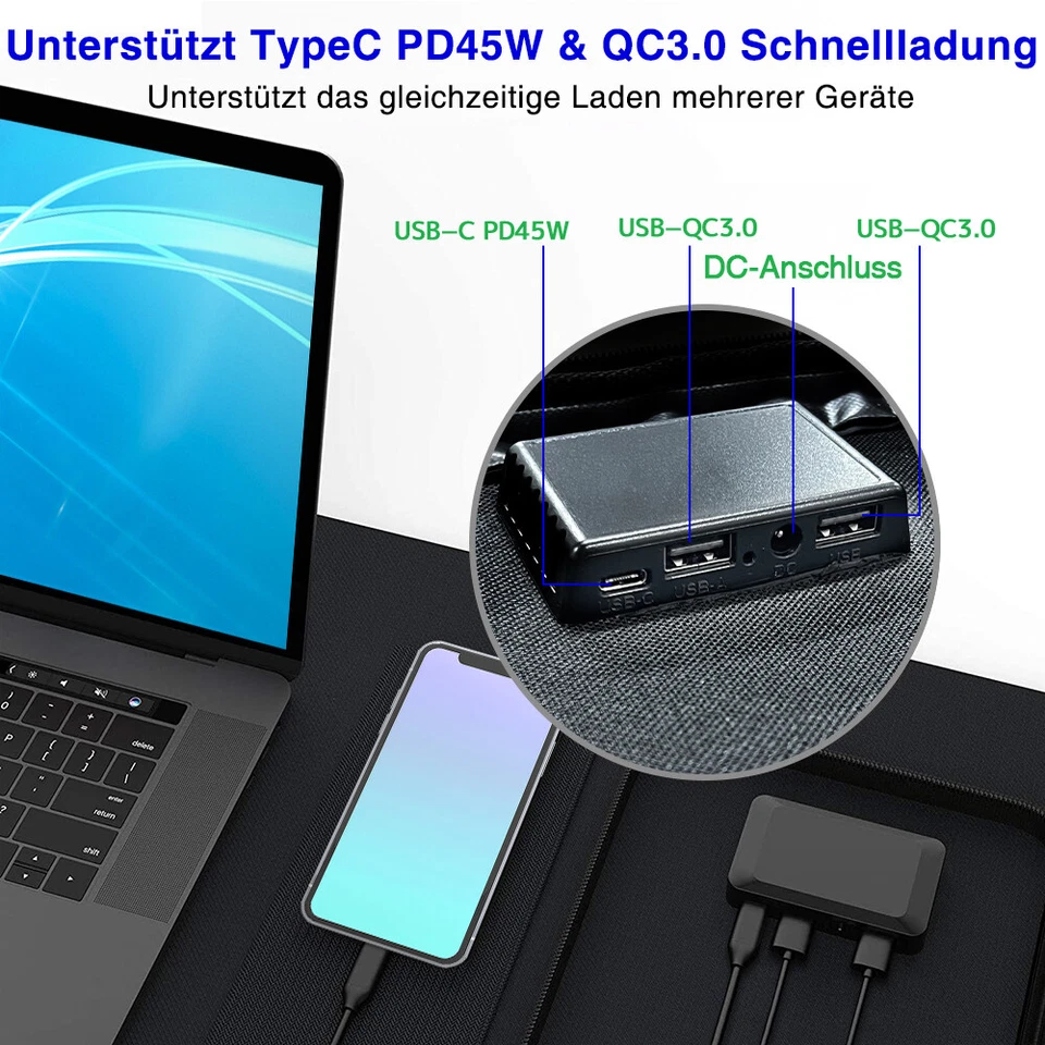 200W 300W 400W Faltbar Solarmodul Solarpanel Ladeset für Powerstation Wohnmobil - Bild 3 von 4