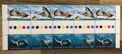 WWF mnh SET 2001 AUSTRALIA ANTACTIC TERR. LEOPARD SEAL GUTTER BLOCK postfrisch