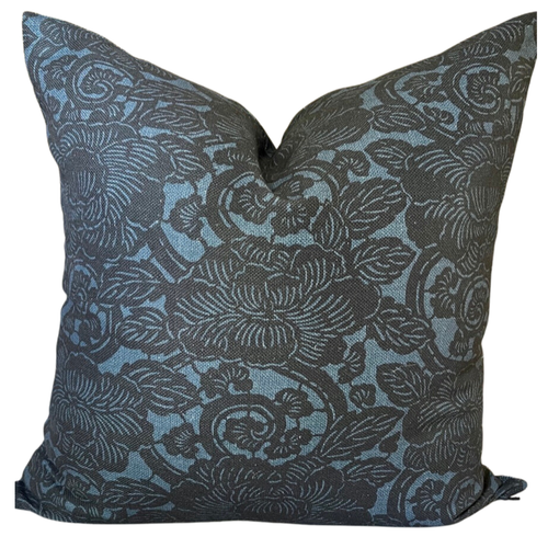 Ralph Lauren Augustine Floral Indigo Linen Cotton Pillow Cover Both Sides Sizes - Picture 2 of 4