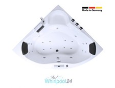 Whirlpool Eckbadewanne Eckwanne 130-155 Borkum Premium 2 Personen, NEU