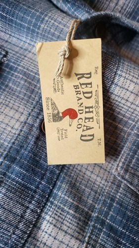 Red Head Brand Blue Plaid Flannel Shirt Cotton Men's Size M NWT - Picture 5 of 9
