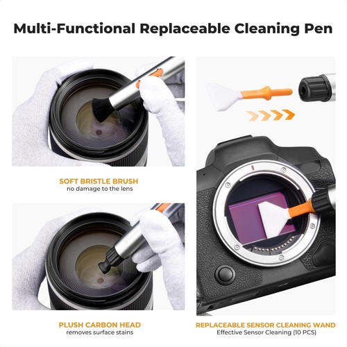 Portable 32-Piece Camera Lens Care Kit with Anti-Static Gloves & Storage Bag - Picture 5 of 10