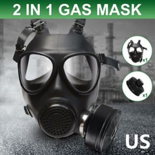 Chemical Gas Masks Cover Respirator With 40mm Activated Carbon Filter Safety PPE