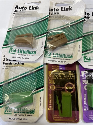 7- PAL Female Locking Fuses, 25a, 30a Littelfuse Bussman, PAL525BP, PAL530BP 32v - Picture 2 of 3