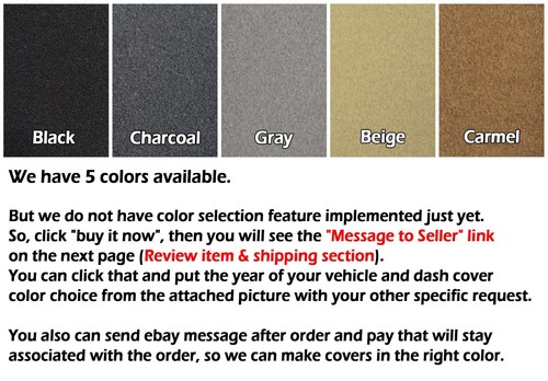 for CHEVY SPARK CUSTOM FACTORY DASH COVER MAT 5 COLORS AVAILABLE - Picture 4 of 5
