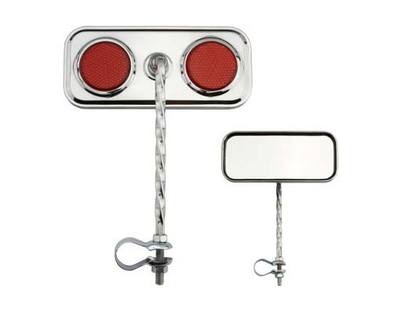 Chrome Twisted Rectangle Vélo Miroir Réflecteur beach cruiser lowrider bike