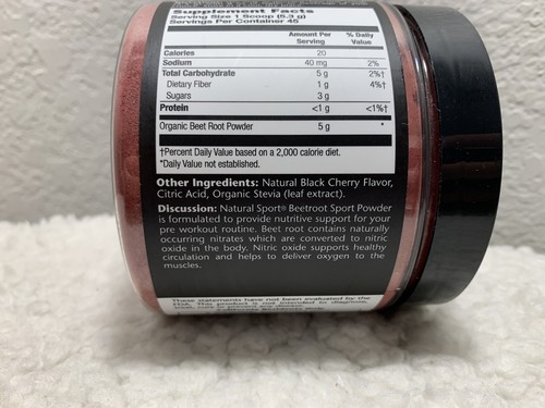Natural Sport Beet Root Sport Powder Black Cherry 8.5 oz Powder ~ Performance ~ - Picture 8 of 10
