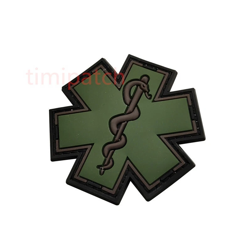 3D PVC Medic PARAMEDIC Life Of Star Hook Patch Rubber Tactical Fastener Badges - Image 4 of 4