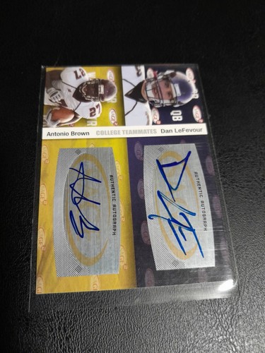 2010 SAGE Squared Dual Auto Dan LeFevour Antonio Brown #A6 Rookie Auto RC - Picture 2 of 5