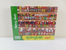 SPRINGBOK 500 Piece 'Spicy Hot! Sauce Bottles Display' Jigsaw Puzzle NEW