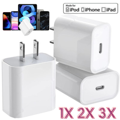 Type C Fast Charger Block For iPhone 14 13 12 11 Pro Max 20W Power Adapter Head