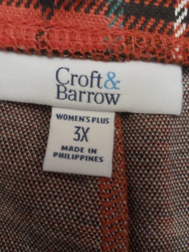 Croft And Barrow rot karierter Rock Größe 3X mittlere Leibhöhe Taschen - Bild 4 von 6