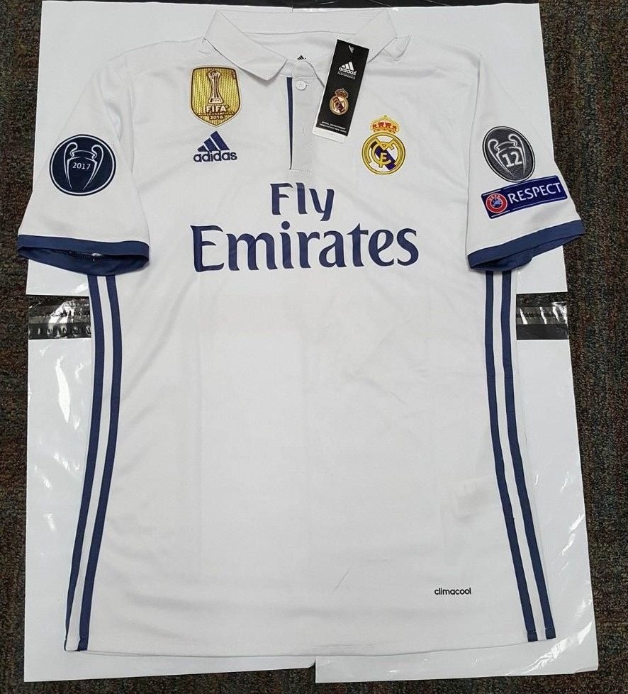 Real Madrid Sergio Ramos James Ronaldo Fútbol Jersey Manga Corta Camisa 2017 18 Real Madrid Sergio Ramos James Ronaldo Fútbol Jersey Manga Corta Camisa 2017 18