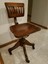 antique walnut wood swivel office chair
