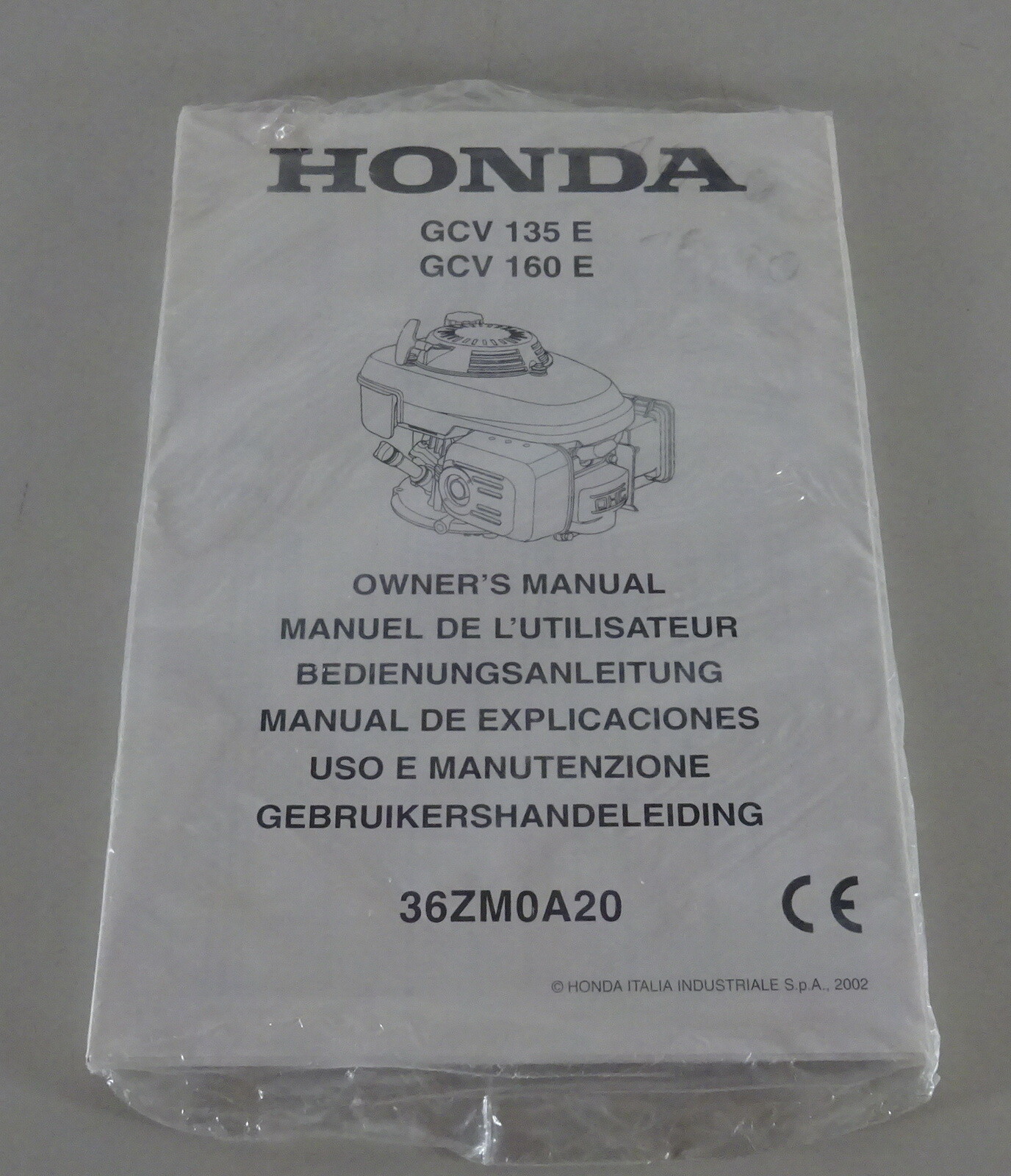 Owner's Manual Honda Generator GCV 135 / 160 E from 2002