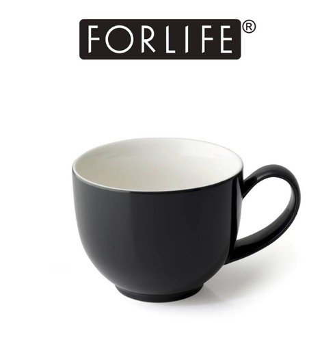 FORLIFE Q Tea Cup with Handle (Set of 4), 10 oz, Black Graphite - Picture 2 of 2