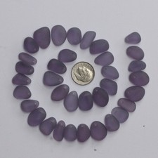 top drilled sea beach glass 10 pcs lots purple pendant jewelry use