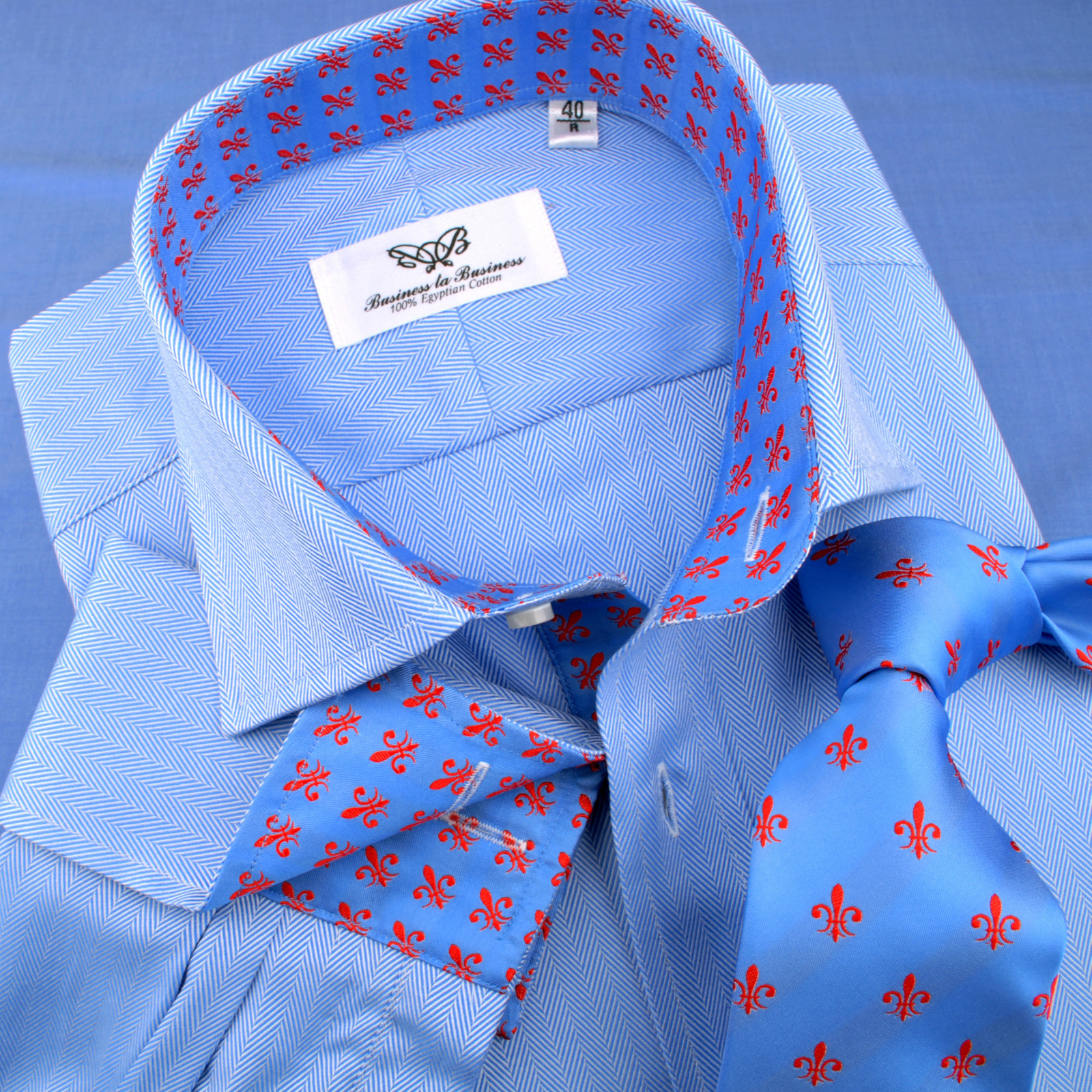 Blau Herringbone Sydney Boss Business Dress Shirt Mens Formal Fashion Clothing Blau Herringbone Sydney Boss Business Dress Shirt Mens Formal Fashion Clothing