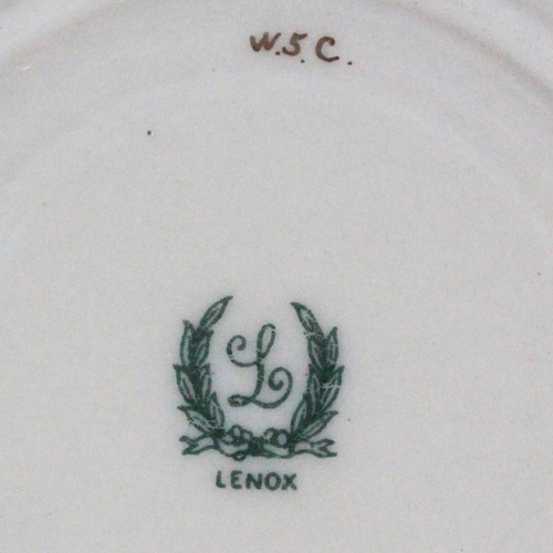 ANCIEN LENOX MEADOWBROOK BLEU CHINOIS W.5.C. TASSE ET SOUCOUPE DEMITASSE INCRUSTÉE - Photo 12/13