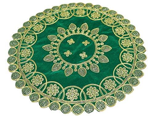 Velvet Puja Altar Cloth for Multipurpose Prasad Thali Cover 20" Dia - Bild 7 von 12