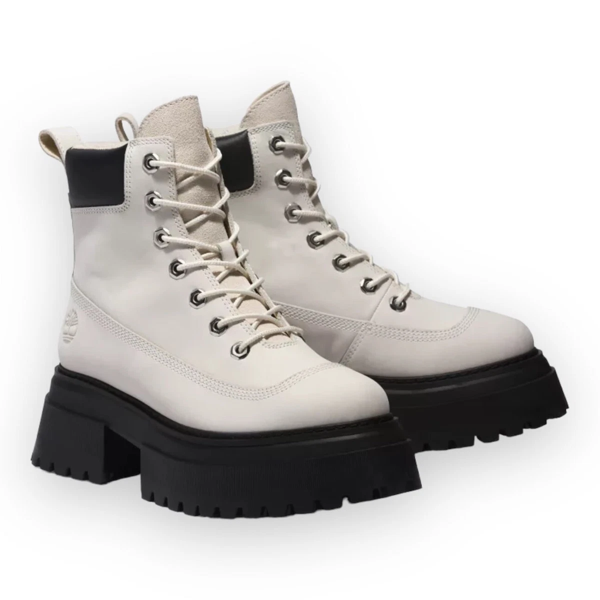 Timberland White boots ×2 Timberland White Mid (2-2.9 in) Heel Height Boots for Women for