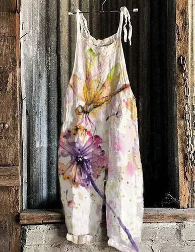 Übergröße Damen Boho Baggy Overall Jumpsuit Sommer Retro Latzhose Haremshose DE - Bild 51 von 55