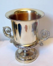 Vtg Antique SILVER Plate  CAMPANA URN VASE Trophy Bucket BAROQUE Renaissance