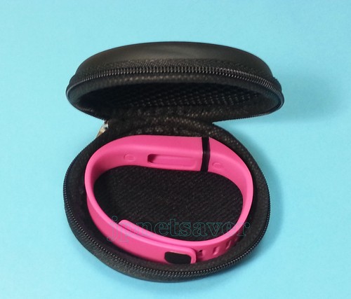 1 Small PINK BAND for FITBIT FLEX with Black Elegant Protective Leathery CASE - Picture 2 of 5