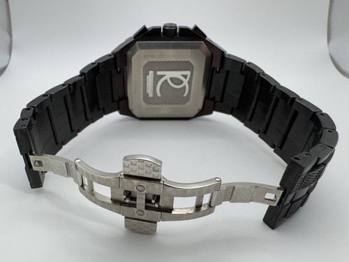 Uomo Renato Black Cougar Collezioni Blue Face Acciaio Limited 83/100 Ronda 5040 F - Foto 11 di 12