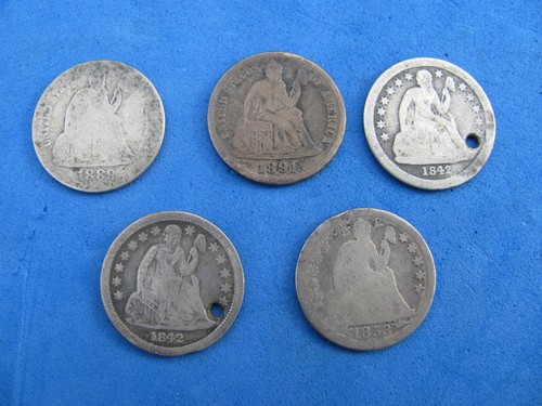 RAR Lot (5) Sitzende Freiheit Groschen (2)1842,1853,1889,1891 - Bild 2 von 6