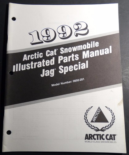 1992 ARCTIC CAT JAG SPECIAL SNOWMOBILE PARTS MANUAL PN 2254752 124 1992 ARCTIC CAT JAG SPECIAL SNOWMOBILE PARTS MANUAL PN 2254752 124