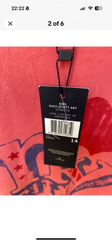 BNWT Girls Tommy Hilfiger Coral Long Sleeve Top Age 14 Years - Picture 2 of 6