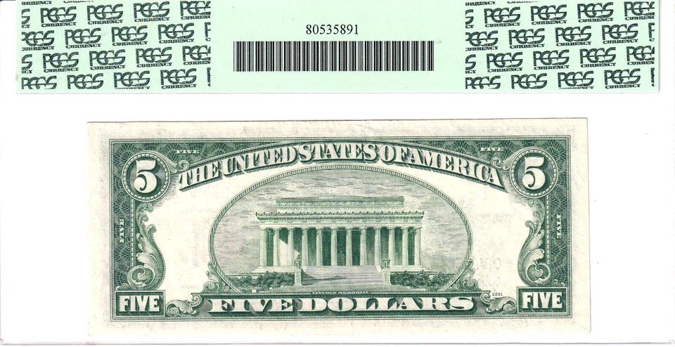 1953-A $5 Legal Tender **STAR** Note PCGS New 61PPQ #*08405487A - Image 2 of 2