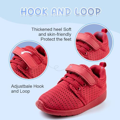 Toddler/Little Kid Boys Girls Shoes Running/Walking Sports 7 Toddler All Red - Picture 5 of 7