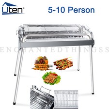 Image of Uten Barbecue Charcoal Grill Portable BBQ Outdoor Picnic Garden Camp Steel Stove