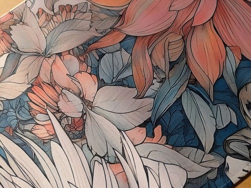 Große Blumen in neutralem Ton - XL Gaming Mauspad Schreibtischunterlage 60 x 30 cm - Neu A - Bild 2 von 7