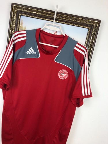 Vintage Adidas Denmark Football Train Shirt Soccer Jersey Mens National Size L - Picture 4 of 16