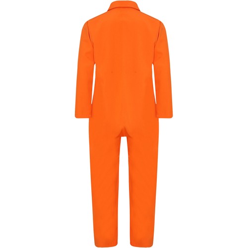 Kids Prisoner Costume Soft Jumpsuit Lapel Collar Romper Long Sleeve Leotard - Picture 7 of 20