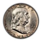 1952 50c Franklin Silver Half Dollar - Colorful Rim Toning - BU - SKU-H2773