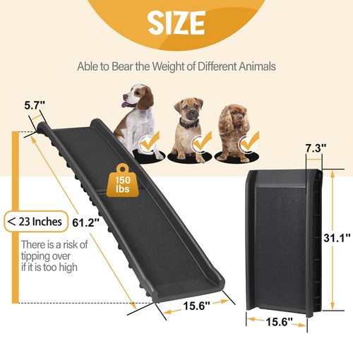 HEAVY DUTY Folding Dog Ramp Pet Ramps for SUV Cars Travel Portable Light Weight - Picture 2 of 19