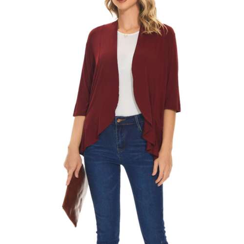 Women's Open Front Cardigan Sweater Jacket Long Sleeve Loose Top Blouses M-2XL - Picture 14 of 15