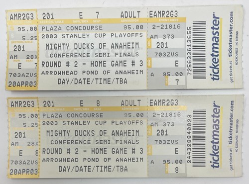 (2) 2003 NHL Hockey MIGHTY DUCKS vs. Dallas STARS STANLEY CUP Playoff TICKETS - Bild 1 von 2