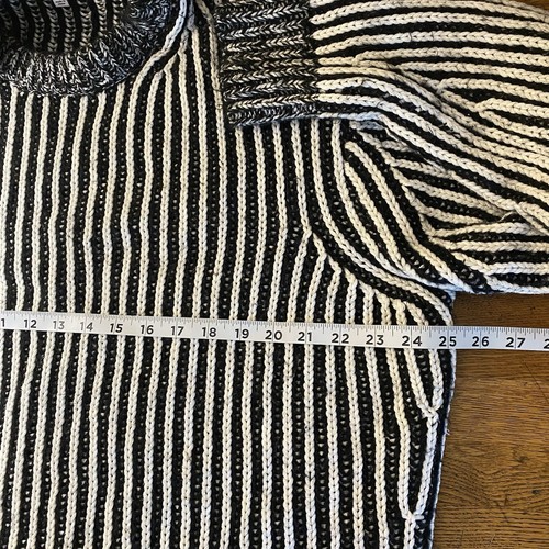 Elizabeth And James Womens Striped Sweater XL Black White Contrast Knit Pullover - Picture 10 of 14