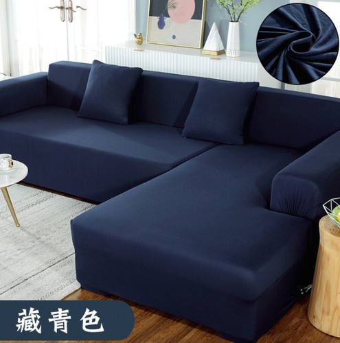 1-4 Seater Couch Fitted Sofa Covers Stretch Soild Slipcover Furniture Protector - Picture 10 of 21