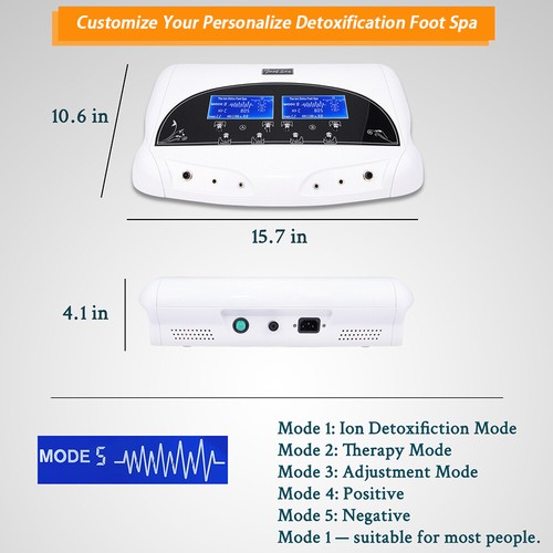 Dual Ionic Foot Bath Detox Machine - Ion Spa Cleanse with 2 Waist Belts, 2 Array - Picture 5 of 7
