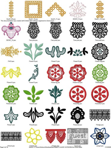 338 LACE AND CUTWORK Embroidery Machine Designs Patterns USB - Picture 6 of 10