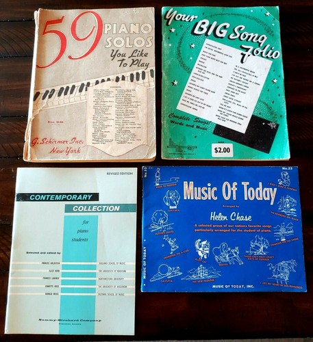 LOT OF 4 PIANO SHEET MUSIC BOOKS OF POPULAR MUSIC 1930'S, 1950'S, 1960'S, 1970'S - Picture 1 of 7